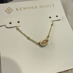 💎Kendra KS Brand New Mini Elisa Gold Pendant Necklace in Pink Opalite Crystal